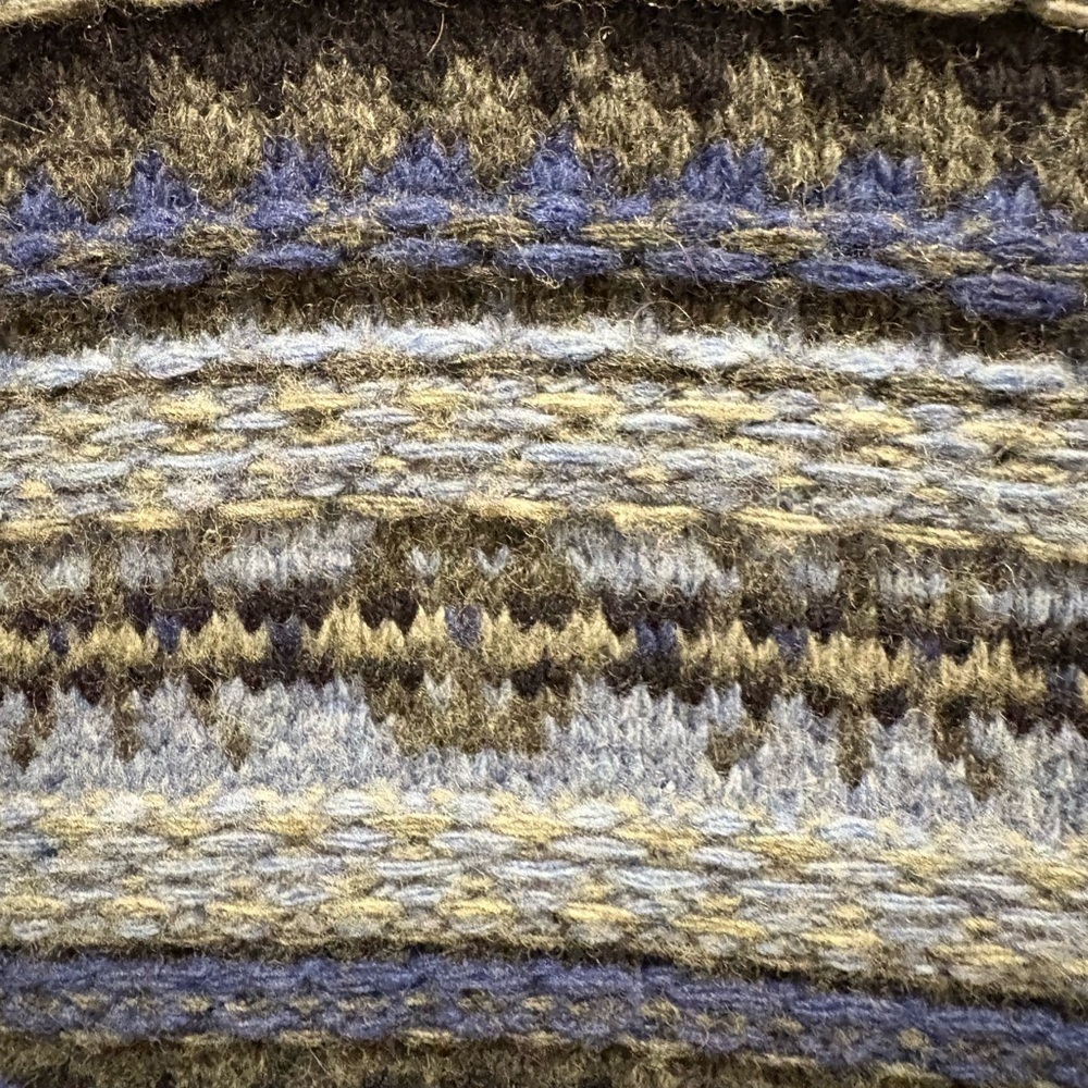 Banana Republic Italian Yarn Full Zip Men’s Sweater XL Fair Isle & Cable Knit - Picture 5 of 14
